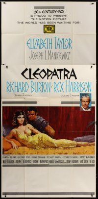 3m245 CLEOPATRA roadshow 3sh '63 Elizabeth Taylor, Richard Burton, Rex Harrison, Terpning art