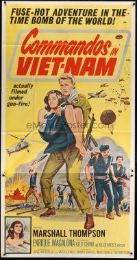 3m608 YANK IN VIET-NAM int'l 3sh '64 Commandos in Viet-Nam, actually filmed under gun-fire!
