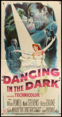 3m254 DANCING IN THE DARK 3sh '49 William Powell, Betsy Drake, Mark Stevens, wonderful art!