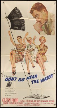 3m266 DON'T GO NEAR THE WATER 3sh '57 Glenn Ford, different art of 3 sexy girls, two in uniform!