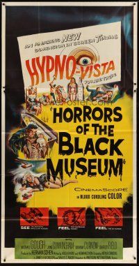 3m347 HORRORS OF THE BLACK MUSEUM 3sh '59 an amazing new dimension in screen thrills, Hypno-Vista!
