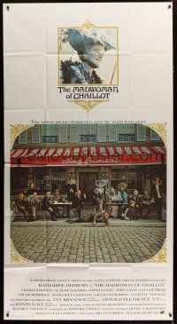 3m421 MADWOMAN OF CHAILLOT int'l 3sh '69 Katharine Hepburn & other cast sitting outside cafe!
