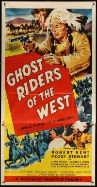 3m473 PHANTOM RIDER 3sh R54 Republic serial, art of Native American, Ghost Riders of the West!