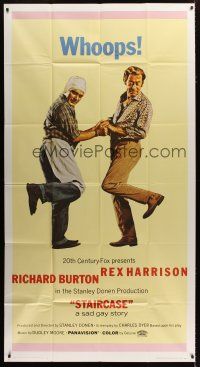 3m534 STAIRCASE int'l 3sh '69 Rex Harrison & Richard Burton in a sad gay story, Stanley Donen!