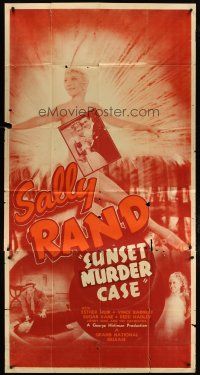 3m544 SUNSET MURDER CASE 3sh '38 sexy fan dancer Sally Rand on stage, strategically covered!