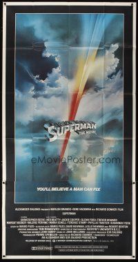 3m545 SUPERMAN 3sh '78 D.C. comic book superhero, best artwork by Bob Peak!