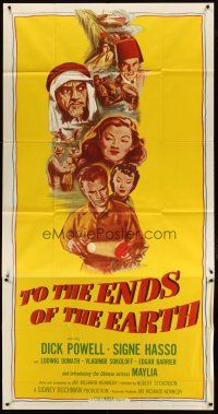 3m561 TO THE ENDS OF THE EARTH 3sh R56 drugs, different montage art with Dick Powell & top cast!