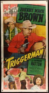 3m569 TRIGGERMAN 3sh '48 great images of cowboys Johnny Mack Brown & Raymond Hatton!