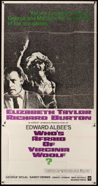 3m596 WHO'S AFRAID OF VIRGINIA WOOLF int'l 3sh '66 Elizabeth Taylor, Richard Burton, Mike Nichols