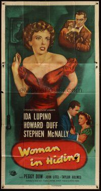 3m605 WOMAN IN HIDING 3sh '50 Ida Lupino is on the run from her crazy husband Stephen McNally!