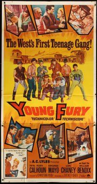 3m609 YOUNG FURY 3sh '65 Rory Calhoun, photo montage of the West's first teenage gang!!