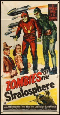 3m612 ZOMBIES OF THE STRATOSPHERE 3sh '52 cool art of aliens with guns including Leonard Nimoy!