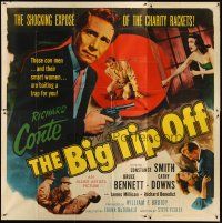 3m014 BIG TIP OFF 6sh '55 Richard Conte, con men & smart women are baiting a trap for you!