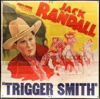 3m123 TRIGGER SMITH 6sh '39 great stone litho of cowboy Jack Randall & Rusty the Wonder Horse!