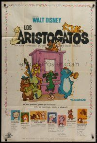3m625 ARISTOCATS Argentinean '71 Walt Disney feline jazz musical cartoon, great colorful art!