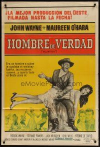 3m671 McLINTOCK Argentinean '63 best image of John Wayne giving Maureen O'Hara a spanking!