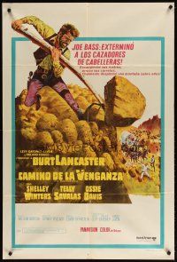 3m685 SCALPHUNTERS Argentinean '68 different art of Burt Lancaster pushing boulder down hill!
