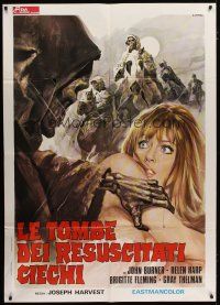 3m849 BLIND DEAD Italian 1p '71 really great different Casaro art of skeleton grabbing naked girl!