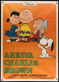 3m852 BOY NAMED CHARLIE BROWN Italian 1p '70 different art of Charles Schulz's Snoopy & Peanuts!