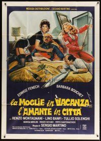 3m919 LA MOGLIE IN VACANZA L'AMANTE IN CITTA Italian 1p '80 art of Edwige & Bouchet by Sciotti!