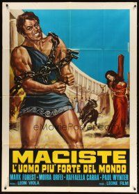 3m934 MOLE MEN AGAINST THE SON OF HERCULES Italian 1p R63 art of strong Mark Forest by Paradiso!