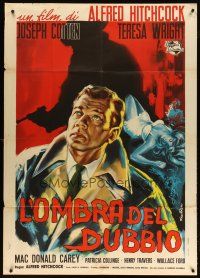 3m965 SHADOW OF A DOUBT Italian 1p R58 Hitchcock, Joseph Cotten, cool different Picellioni art!