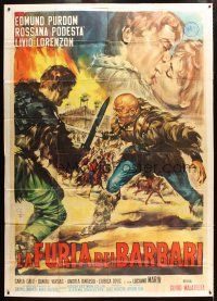 3m750 FURY OF THE PAGANS Italian 2p '62 La Furia dei Barbari, barbarians, plunderers, marauders!
