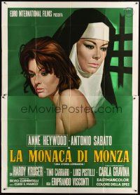 3m775 LADY OF MONZA Italian 2p '69 La Monaca di Monza, Anne Heywood's other love is God, Casaro art