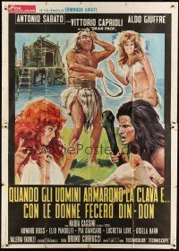 3m830 WHEN WOMEN PLAYED DING DONG Italian 2p '71 Bruno Corbucci wacky caveman sexploitation movie!