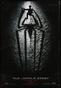 3p036 AMAZING SPIDER-MAN teaser DS 1sh '12 shadowy image of Andrew Garfield in title role!
