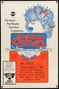 3p039 AMERICAN JAM 1sh '70s ABC music concert, cool artwork, Jimmy Buffett!