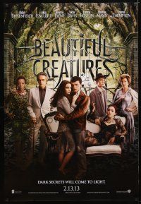 3p087 BEAUTIFUL CREATURES teaser DS 1sh '13 Alden Ehrenreich, Alice Englert, Jeremy Irons!