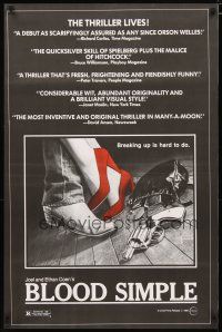 3p104 BLOOD SIMPLE 1sh '85 Joel & Ethan Coen, Frances McDormand, cool film noir gun image!