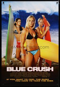 3p108 BLUE CRUSH 1sh '02 Michelle Rodriguez, sexy Kate Bosworth in bikini, surfing girls!