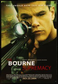 3p114 BOURNE SUPREMACY advance DS 1sh '04 Matt Damon, they should have left him alone!