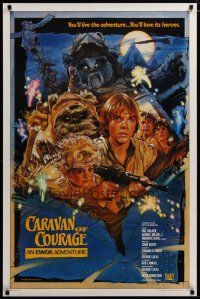 3p129 CARAVAN OF COURAGE style B int'l 1sh '84 An Ewok Adventure, Star Wars, art by Drew Struzan!