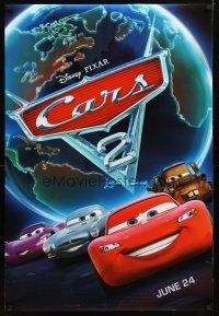 3p131 CARS 2 advance DS 1sh '11 Walt Disney animated automobile racing sequel!