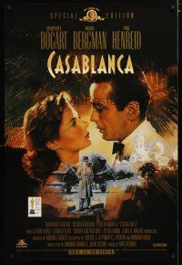 3p132 CASABLANCA video 1sh R98 Dudash art of Humphrey Bogart & Ingrid Bergman, Curtiz classic!