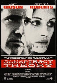 3p158 CONSPIRACY THEORY 1sh '97 Mel Gibson & Julia Roberts, directed by Richard Donner!