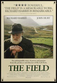 3p247 FIELD 1sh '90 Jim Sheridan directed, cool image of Richard Harris & landscape!