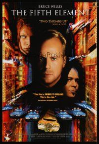 3p248 FIFTH ELEMENT video 1sh '97 Bruce Willis, Milla Jovovich, Oldman, directed by Luc Besson!