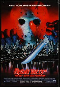 3p268 FRIDAY THE 13th PART VIII advance 1sh '89 Jason Takes Manhattan, Big Apple in big trouble!