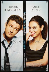 3p270 FRIENDS WITH BENEFITS advance DS 1sh '11 image of sexy Mila Kunis & Justin Timberlake!