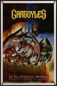 3p279 GARGOYLES tv poster '94 Disney, striking fantasy cartoon artwork of entire cast!