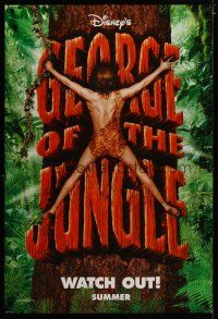 3p281 GEORGE OF THE JUNGLE teaser DS 1sh '97 Brendan Fraser didn't watch out for that tree, Disney!