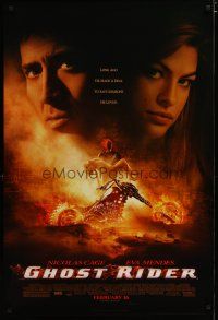 3p284 GHOST RIDER advance DS 1sh '06 Nicolas Cage in title role w/pretty Eva Mendes!