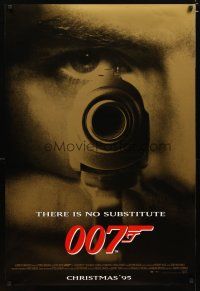 3p306 GOLDENEYE advance DS 1sh '95 Pierce Brosnan as secret agent James Bond 007, cool close-up!