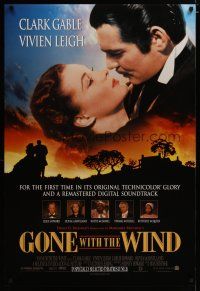 3p309 GONE WITH THE WIND advance DS 1sh R98 Clark Gable, Vivien Leigh, all-time classic!