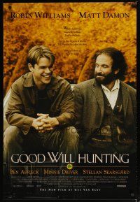 3p311 GOOD WILL HUNTING 1sh '97 great image of smiling Matt Damon & Robin Williams!
