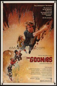 3p313 GOONIES 1sh '85 Steven Spielberg, Josh Brolin, teen adventure classic, Drew Struzan art!